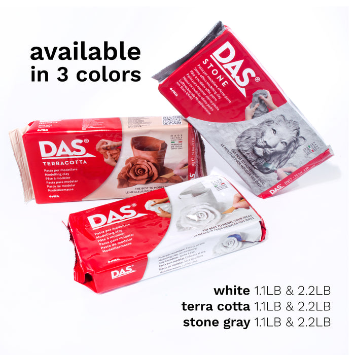 DAS DASF387000 Modeling Clay Air Hardening, White, 1.1lb