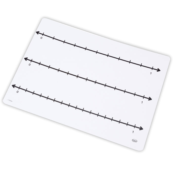 Didax DD-211769 Write-On/Wipe-Off Fraction Number Line Mat, 9"W x 12"L, Pack of 10
