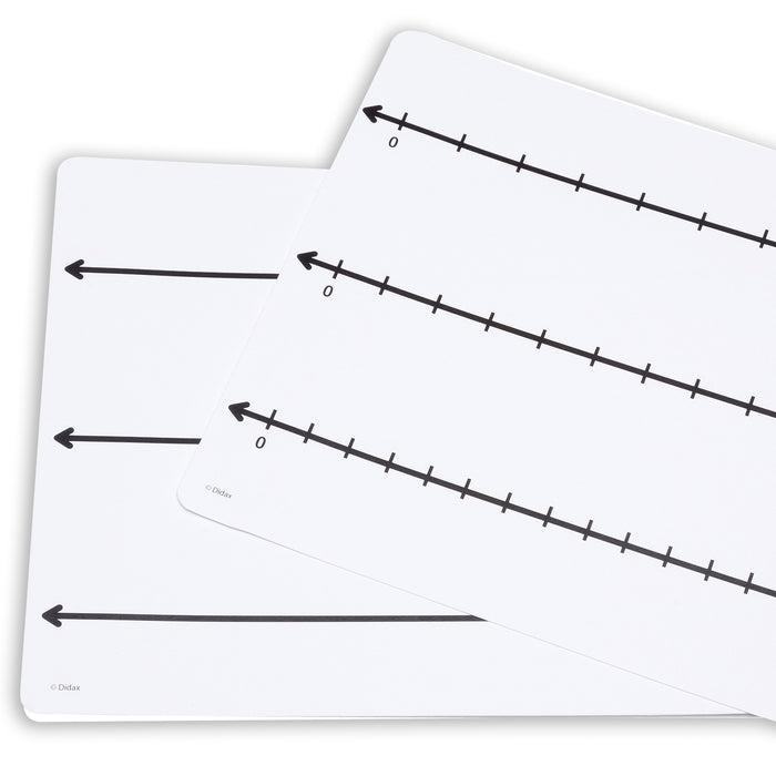 Didax DD-211769 Write-On/Wipe-Off Fraction Number Line Mat, 9"W x 12"L, Pack of 10