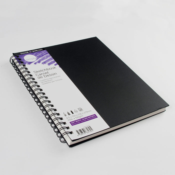 Daler-Rowney DRWD481500811 Simply... Sketchbook, Soft White, 80 Sheet, 8.5x11 inch, 1 Count