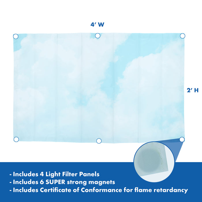 Educational Insights EI-1235 Classroom Light Filters, 2' x 4', Clouds, Set of 4