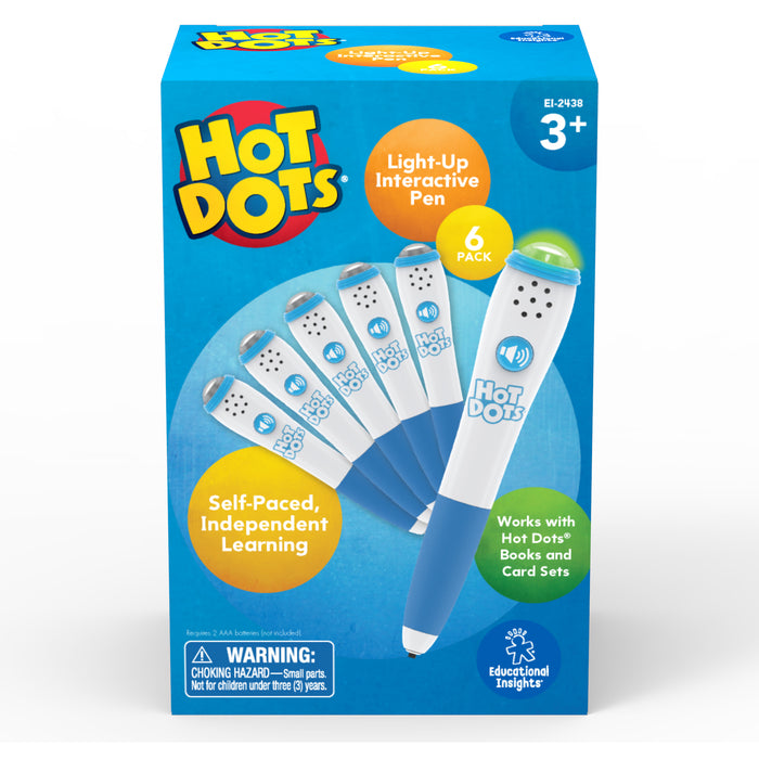 Educational Insights EI-2438 Hot Dots Light-Up Interactive Pen 6-Pack
