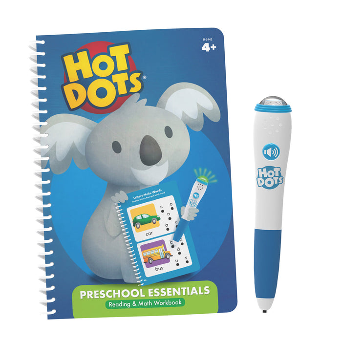Educational Insights EI-2442 Hot Dots Preschool Essentials Reading & Math Workbook