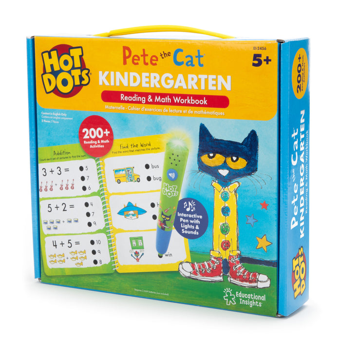Educational Insights EI-2456 Hot Dots Pete the Cat Kindergarten Reading & Math