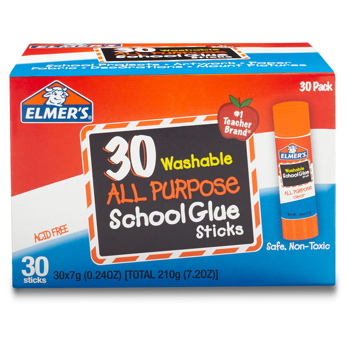 Elmer's ELME556 Washable School Glue Sticks, All Purpose, Pack of 30
