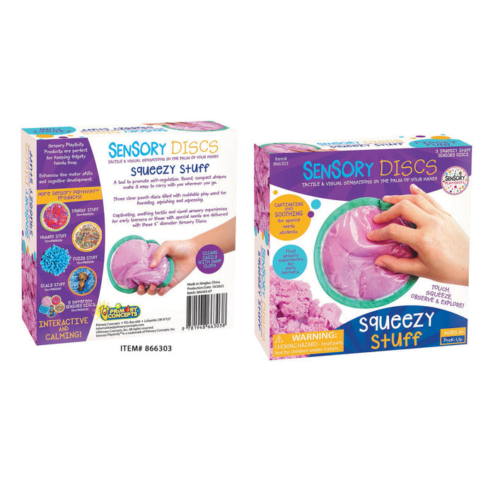Sensory Playtivity ELP866303 Squeezy Stuff Sensory Discs 3-Pack