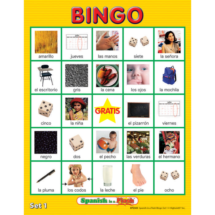Edupress EP-2345 Spanish in a Flash&trade; Bingo, Set 1