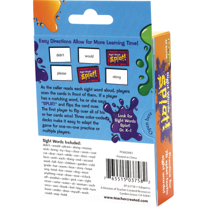 Edupress EP-3758 Sight Words Splat Game, Grades 1-2