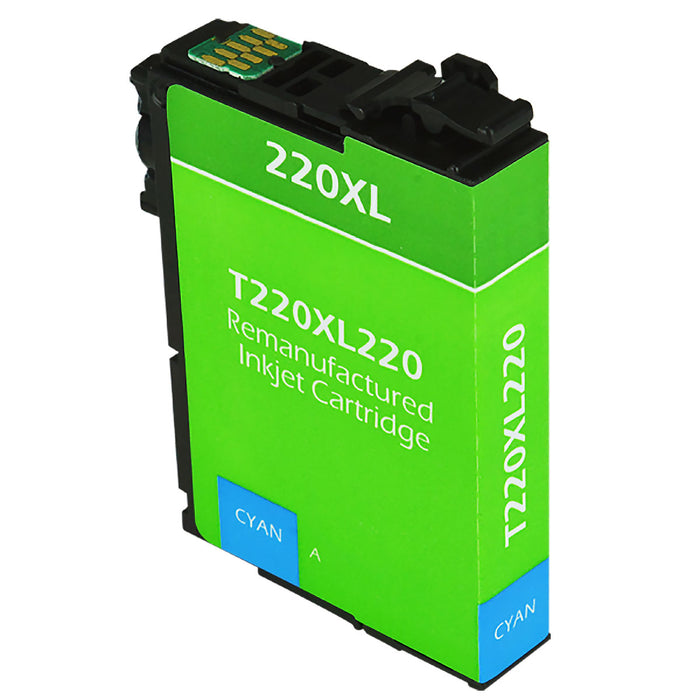Remanufactured Epson (220XL) T220XL220 Cyan Inkjet Cartridge
