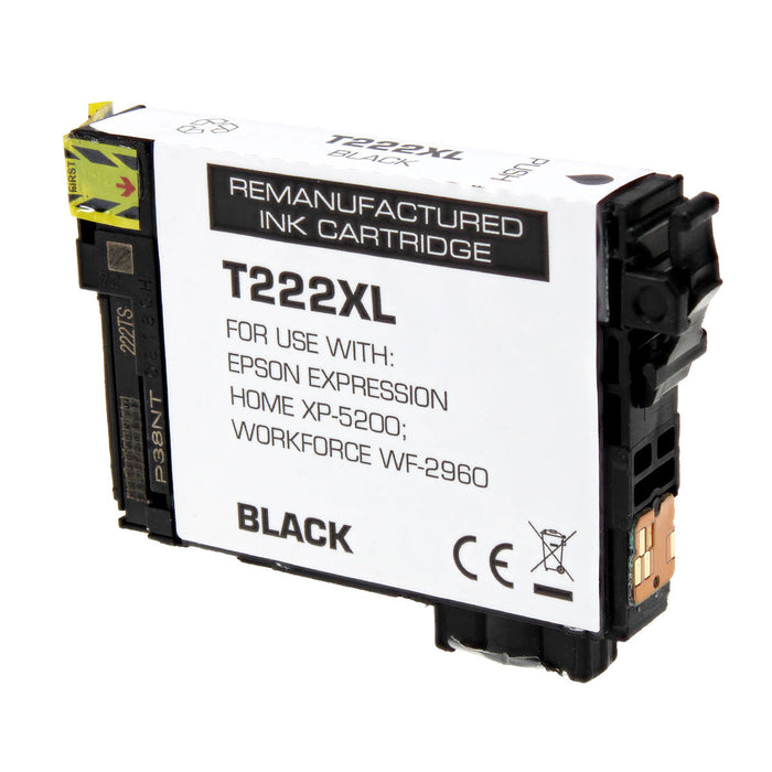 Remanufactured Epson 222XL (T222XL120) InkJet Cartridge, Black, 450 High Yield, 450 High Yield