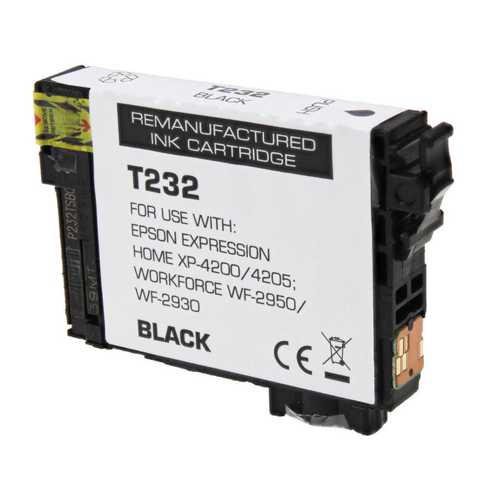 Remanufactured Epson 232 (T232120) InkJet Cartridge, Black, 150 Yield, 150 Yield