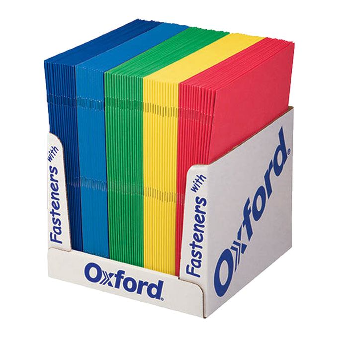 Oxford ESS50764 School Grade Twin Pocket Folder with Fasteners, Pack of 100