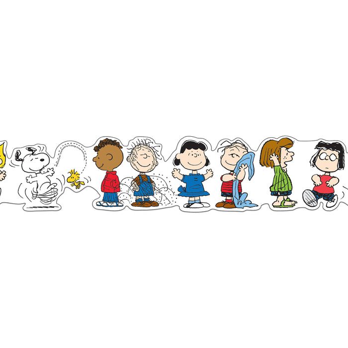 Eureka EU-846355 Peanuts Character Lineup Extra Wide Die-Cut Deco Trim, 37 Feet
