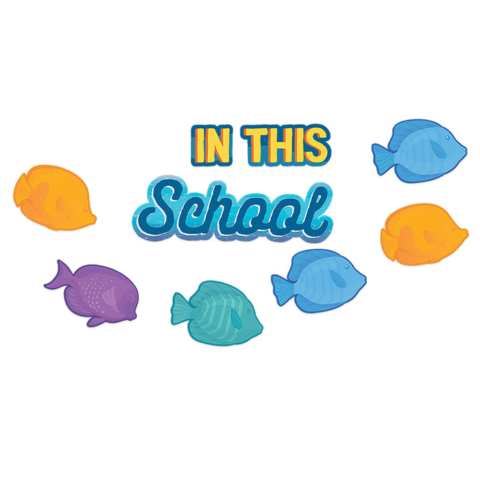Eureka EU-847834 Seas the Day We Swim Together Mini Bulletin Board Set, 36 Pieces