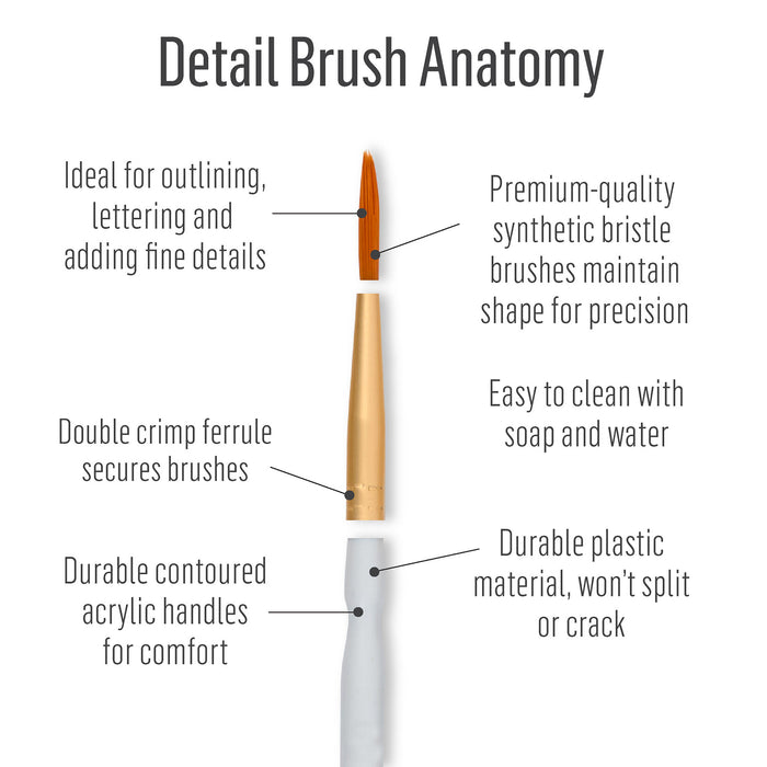 FolkArt FLK44278 Detail Round Brush Set, 10-Piece Set