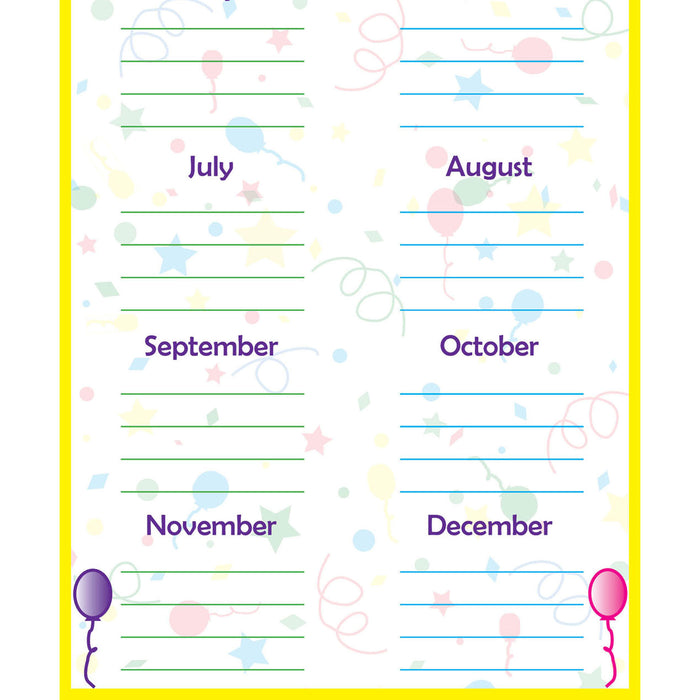 Flipside Products FLP90703 Low-Tac Birthday Calendar Vertical