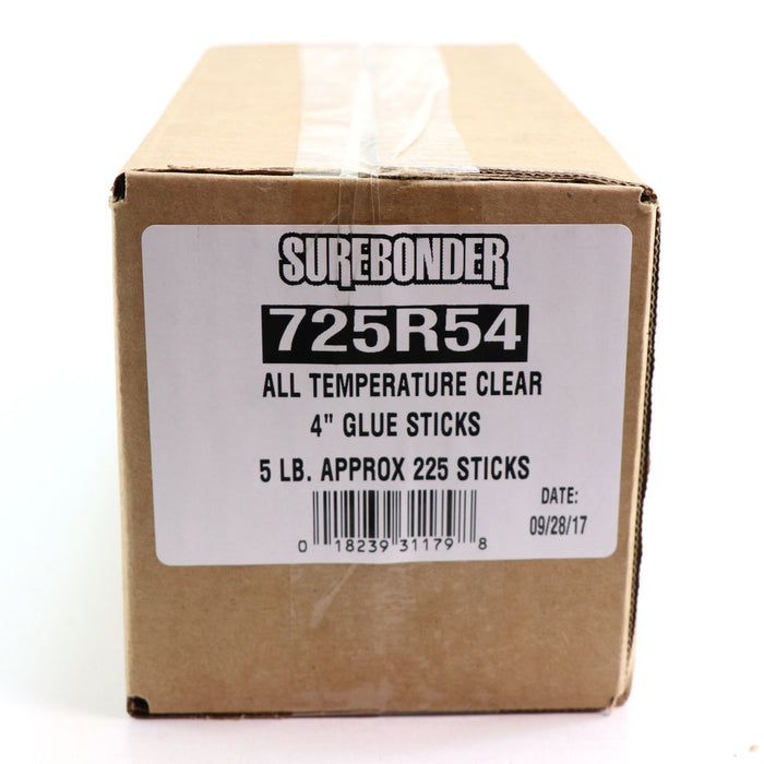 Surebonder FPR725R54 Full Size 4" Clear Hot Glue Stick, 5 lb Box