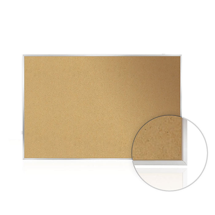 Ghent GH-13181 Natural Cork Bulletin Board with Aluminum Frame, 18"H x 24"W