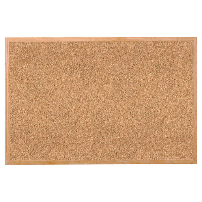 Ghent GH-14181 Natural Cork Bulletin Board with Wood Frame, 18"H x 24"W