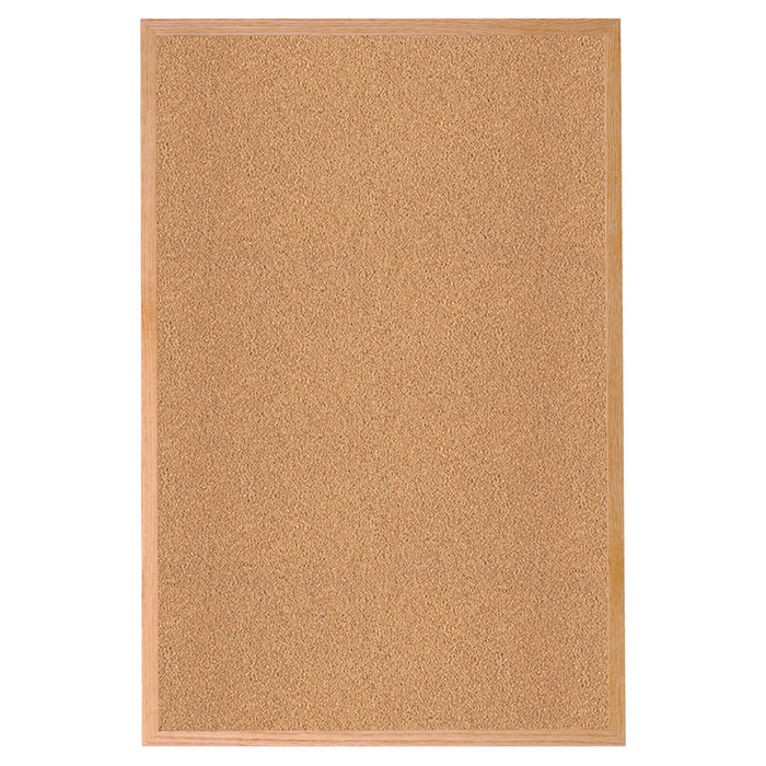 Ghent GH-14231 Natural Cork Bulletin Board with Wood Frame, 2'H x 3'W