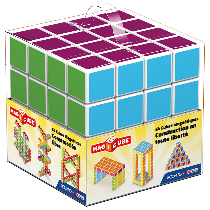 Geomag GMW129 Magicube&trade; - 64 Piece Multicolored Free Building Set