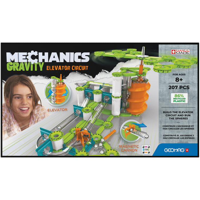 Geomag GMW765 Geomag Mechanics Gravity RE Elev Circuit 207 &ndash; 207-Piece Mechanics Gravity Marble Run STEM Set