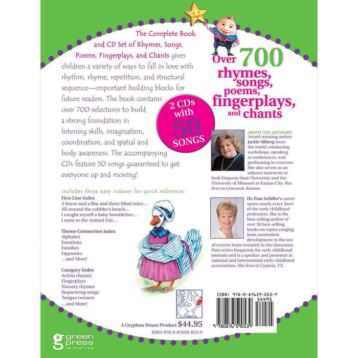 Gryphon House GR-18492 The Complete Book and CD Pack of Rhymes, Songs, Poems, Fingerplays, and Chants