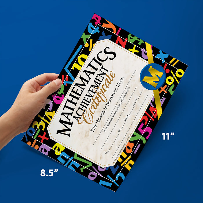 Hayes Publishing H-VA581 Mathematic Achievement Certificate, 8.5" x 11", Pack of 30