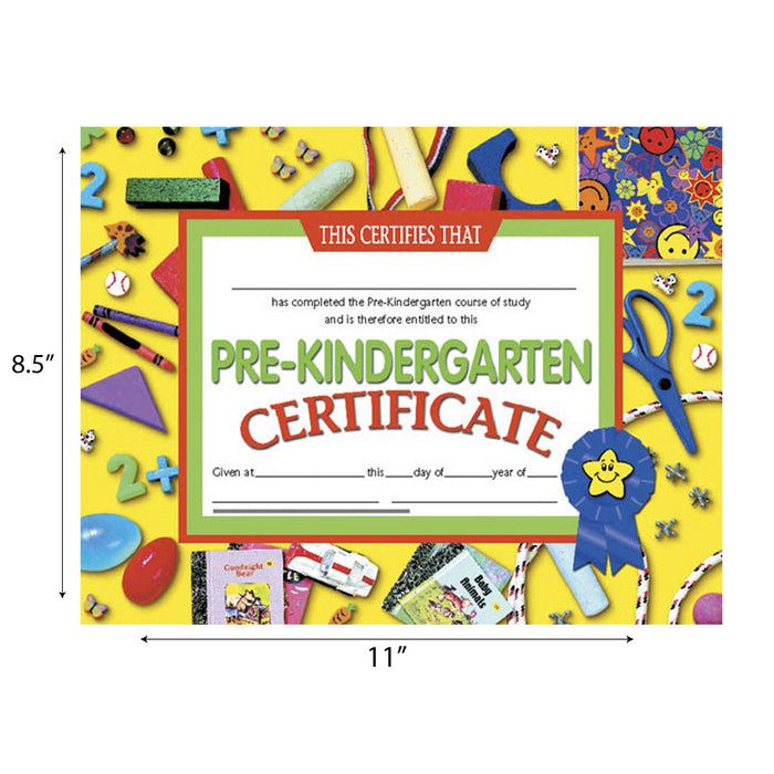 Hayes Publishing H-VA600 Pre-Kindergarten Certificate, 8.5" x 11", Pack of 30