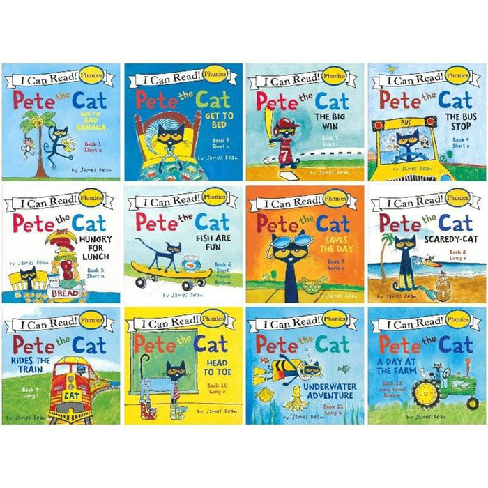 HarperCollins HC-9780062404527 I Can Read!&trade; Pete the Cat Phonics Box, Set of 12 Books