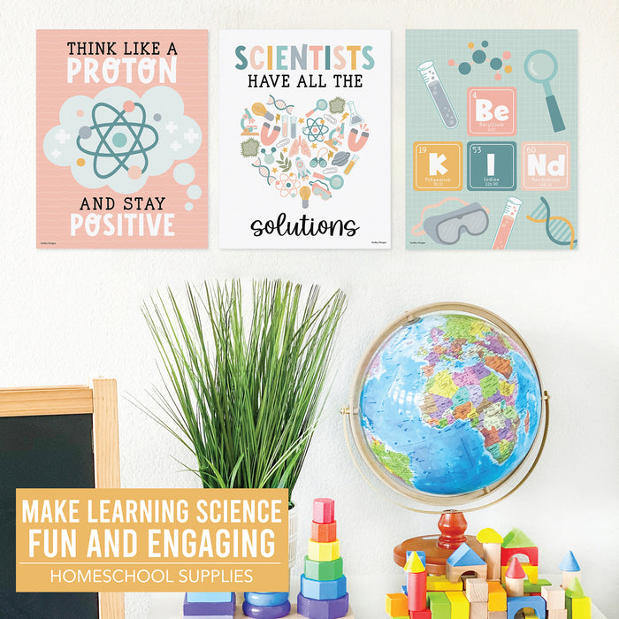 Hadley Designs HDDX004BE8MMP Boho Science Bulletin Board Classroom Decor Posters, Set of 6