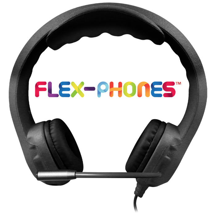 HamiltonBuhl HECKFX2BLK Kids Black Flex-Phone TRRS Headset with Gooseneck Microphone