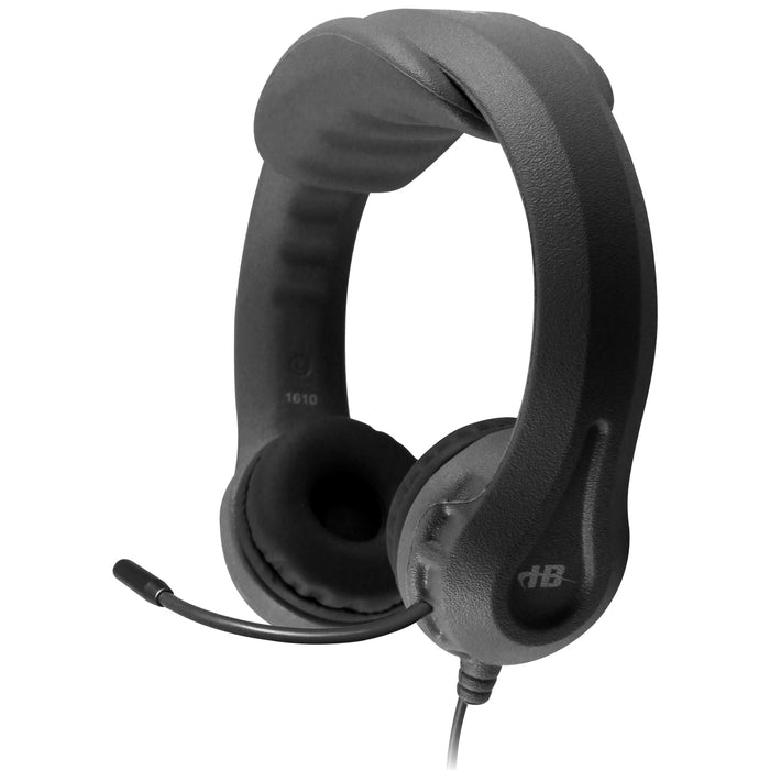 HamiltonBuhl HECKFX2BLK Kids Black Flex-Phone TRRS Headset with Gooseneck Microphone