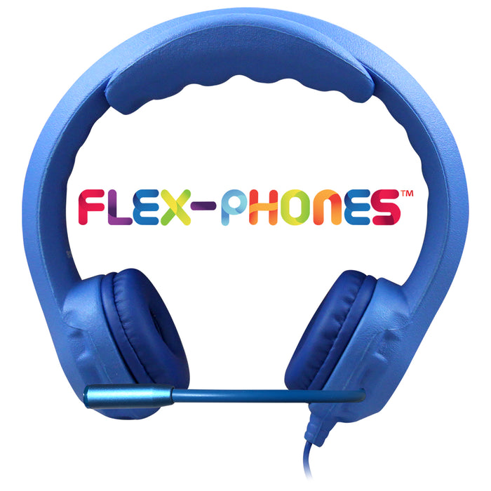 HamiltonBuhl HECKFX2UBLU Kids Blue Flex-Phone USB Headset with Gooseneck Microphone