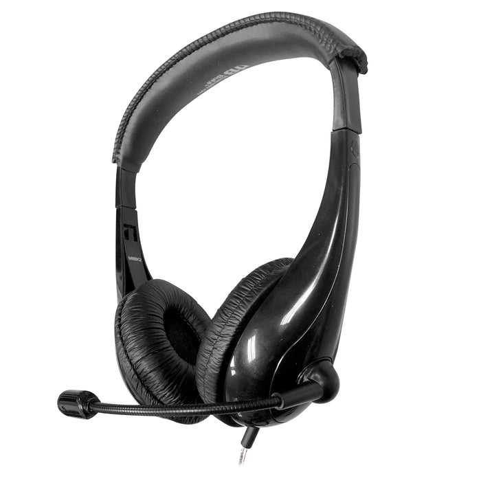 HamiltonBuhl HECM8BK2 Motiv8 TRRS Classroom Headset with Gooseneck Mic and In-line Volume Control
