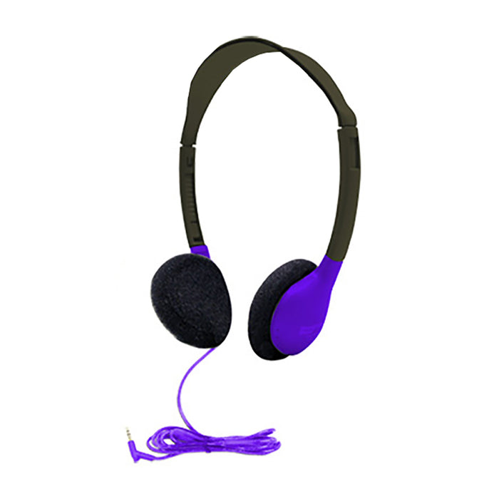HamiltonBuhl HECSOPHA2PPL Sack-O-Phones, 10 Personal Headphones in a Carry Bag, Purple