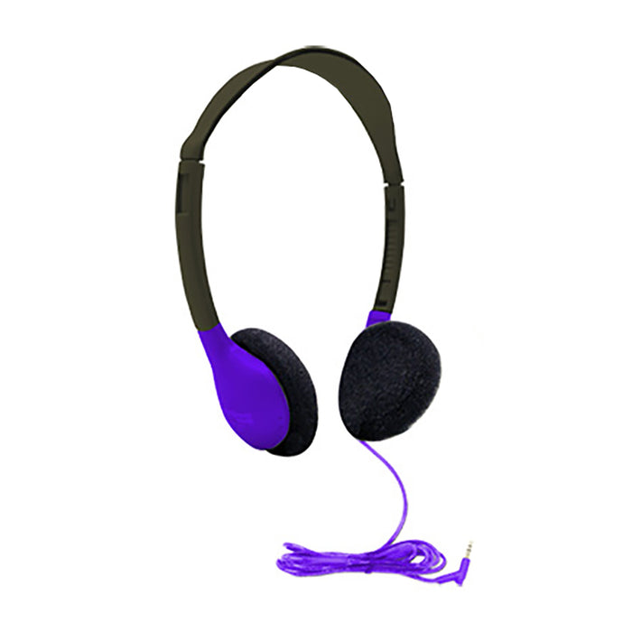 HamiltonBuhl HECSOPHA2PPL Sack-O-Phones, 10 Personal Headphones in a Carry Bag, Purple