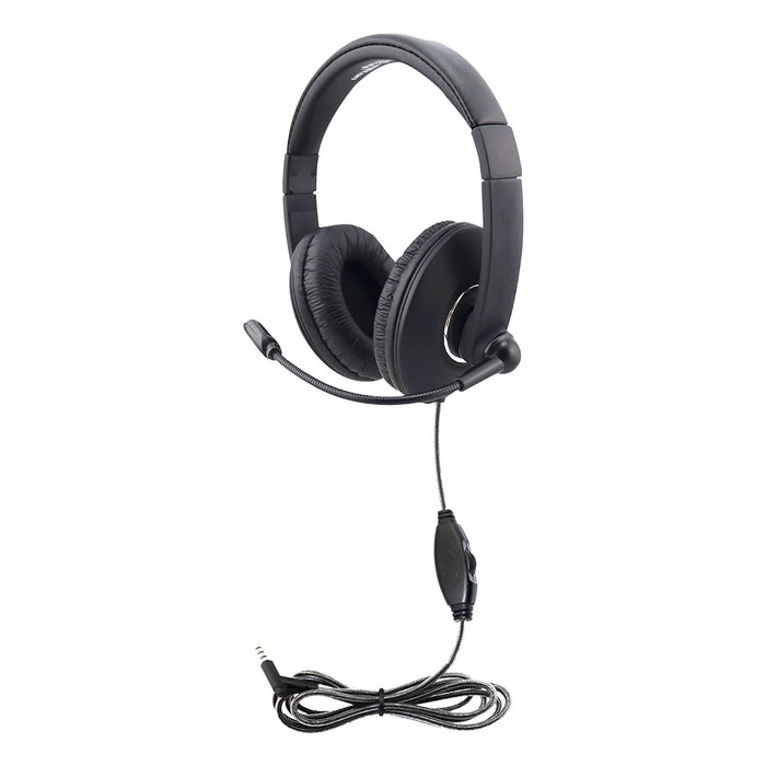 HamiltonBuhl HECSTM2BK Smart-Trek Mini Headset with In-Line Volume Control and 3.5mm TRRS Plug