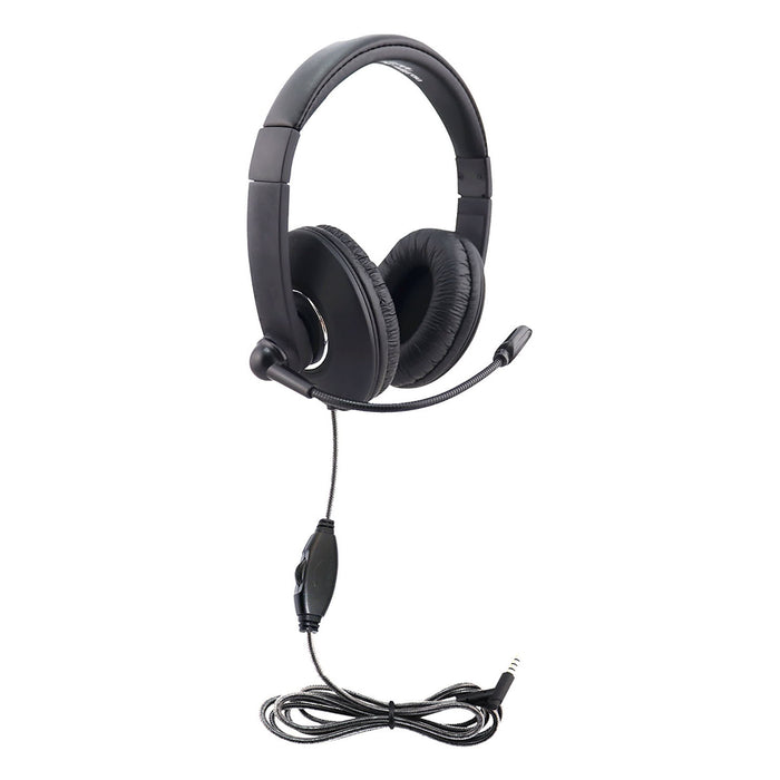 HamiltonBuhl HECSTM2BK Smart-Trek Mini Headset with In-Line Volume Control and 3.5mm TRRS Plug