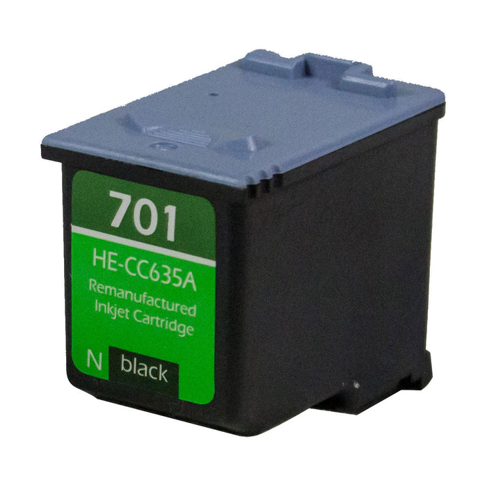 Remanufactured HP 701 (CC635A) InkJet Cartridge, Black, 350 Yield