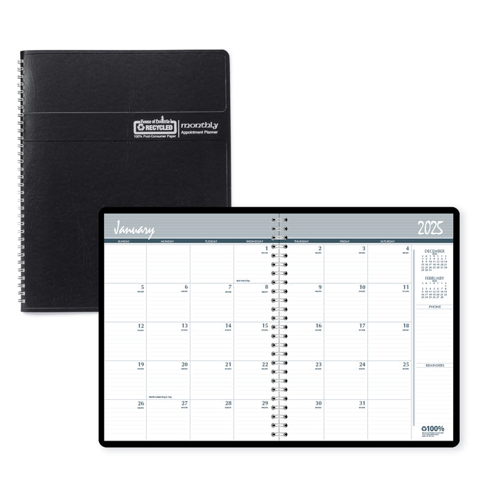 House of Doolittle HOD262002 Monthly Calendar Planner, 2 Year, Black, 8-1/2" x 11"