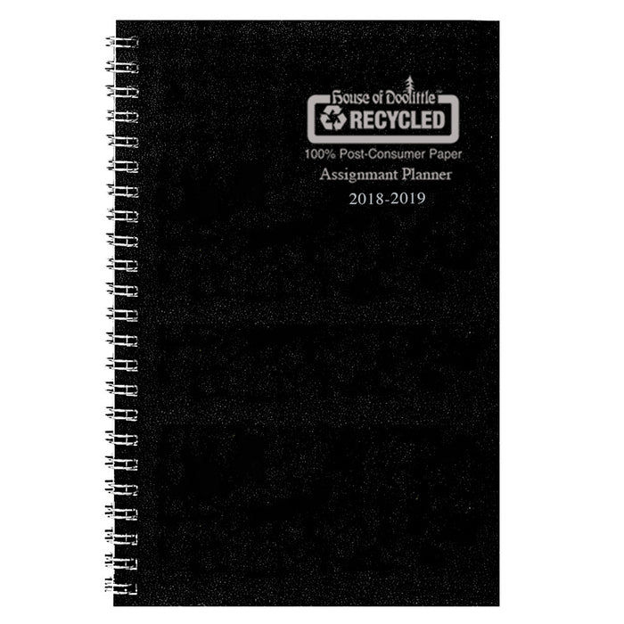 House of Doolittle HOD274RTG02 Academic Weekly Assignment Book, Black