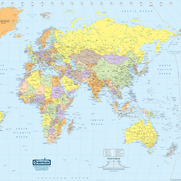 House of Doolittle HOD711 Laminated World Map, 38" x 25"