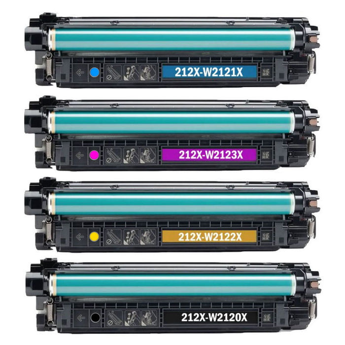 Compatible HP 212X Black, Cyan, Magenta, Yellow Toner Cartridges