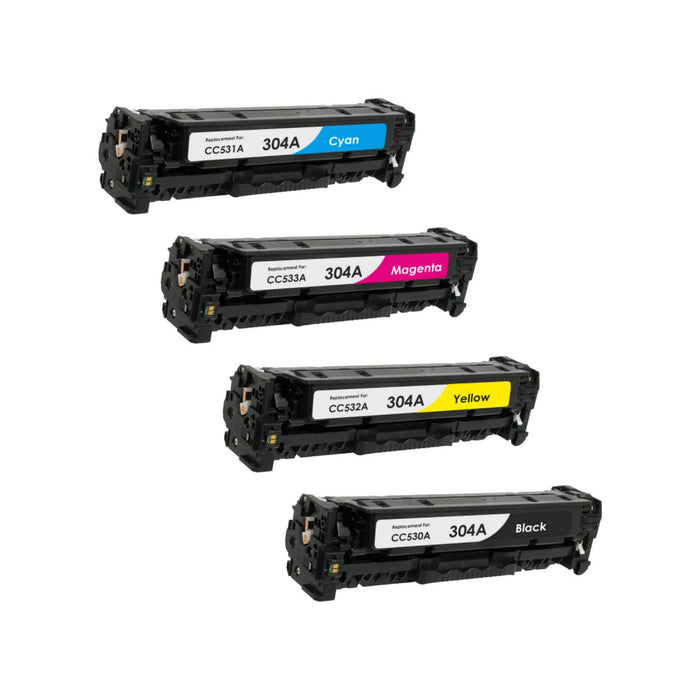 Compatible HP 304A Black, Cyan, Magenta, Yellow Toner Cartridges