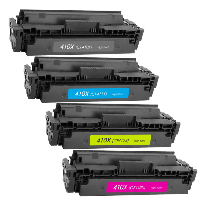 Compatible HP 410X Black, Cyan, Magenta, Yellow High Yield Toner Cartridge