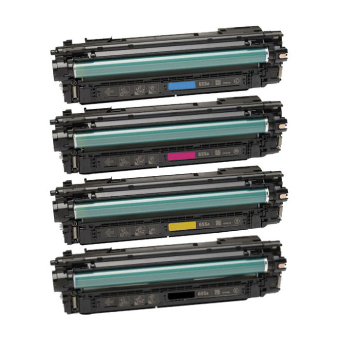 Compatible HP 655A Black, Cyan, Magenta, Yellow Toner Cartridges
