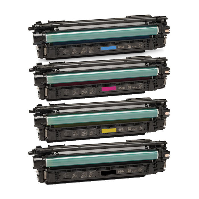 Compatible  HP 656X Black, Cyan, Magenta, Yellow Toner Cartridges