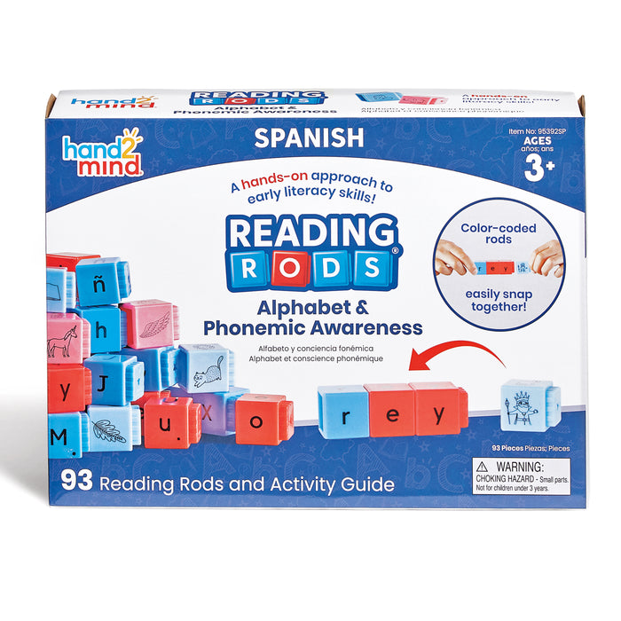 Hand2Mind HTM95392SP Reading Rods in Spanish, Alphabet & Phonemic Awareness