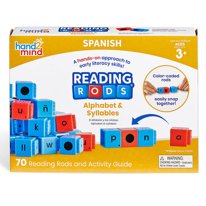 Hand2Mind HTM95393SP Reading Rods in Spanish, Alphabet & Syllables